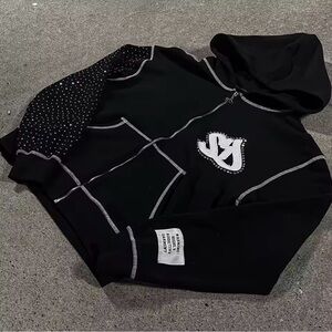 Stylish Black Hoodie with Unique Design